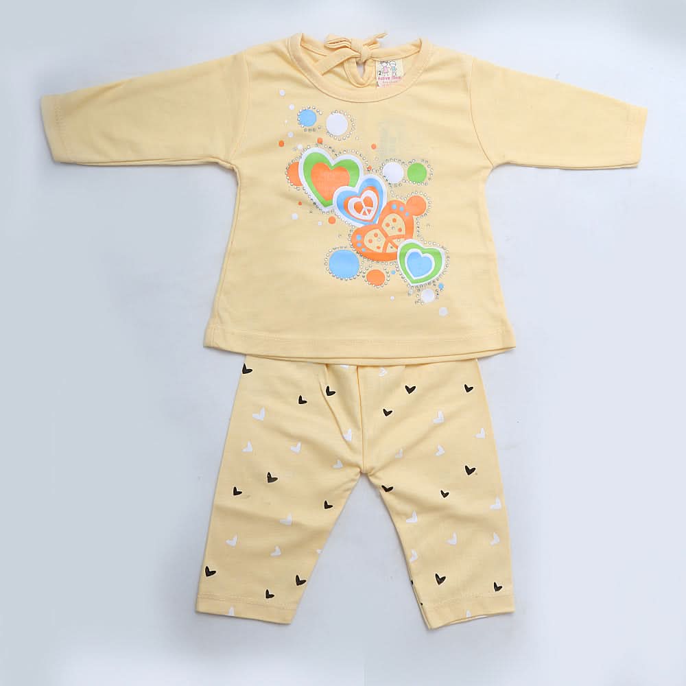Newborn Girls Full Sleeves Suit - Yellow, Kids, NB Girls Sets And Suits, Chase Value, Chase Value