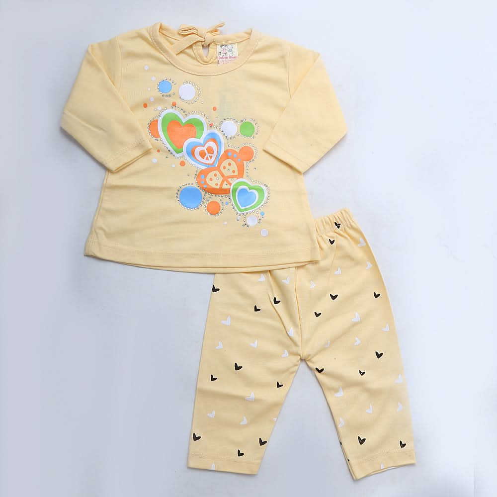 Newborn Girls Full Sleeves Suit - Yellow, Kids, NB Girls Sets And Suits, Chase Value, Chase Value