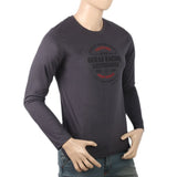 Men's Full Sleeves Lycra Printed T-Shirt - Dark Grey, Men, T-Shirts And Polos, Chase Value, Chase Value