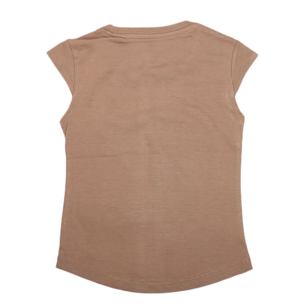 Girls Half Sleeves Printed T-Shirt 4705 16-24 - Brown, Kids, Girls T-Shirts, Chase Value, Chase Value