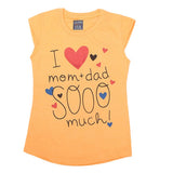 Girls Half Sleeves Printed T-Shirt 4707 16-24 - Orange, Kids, Girls T-Shirts, Chase Value, Chase Value