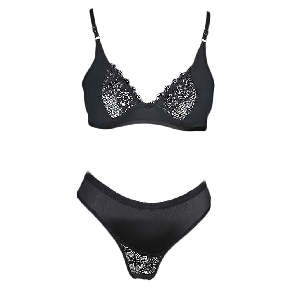 Women's Bra & Panty Set - Black, Women, Bra And Panty Sets, Chase Value, Chase Value