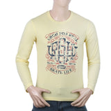 Men's Full Sleeves Lycra Printed T-Shirt - Lemon, Men, T-Shirts And Polos, Chase Value, Chase Value