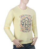 Men's Full Sleeves Lycra Printed T-Shirt - Lemon, Men, T-Shirts And Polos, Chase Value, Chase Value