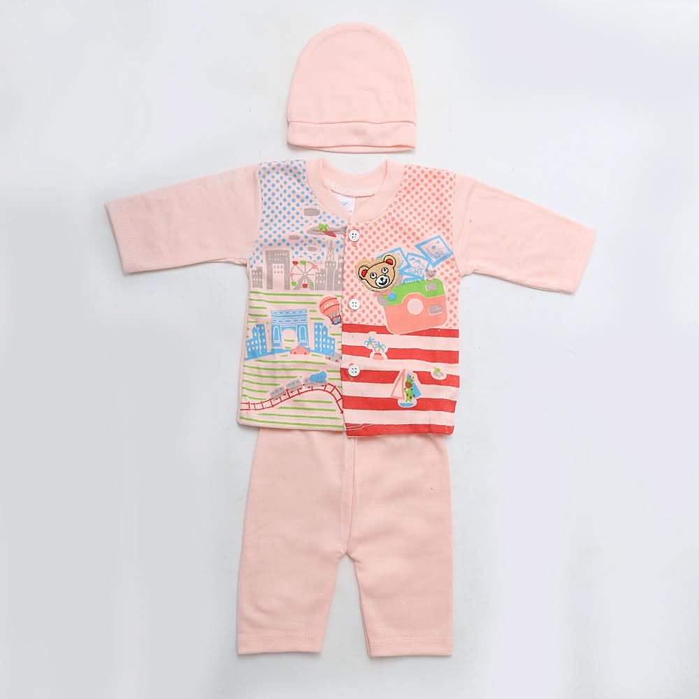 Newborn Boys Full Sleeves Suit - Peach, Kids, NB Boys Sets And Suits, Chase Value, Chase Value