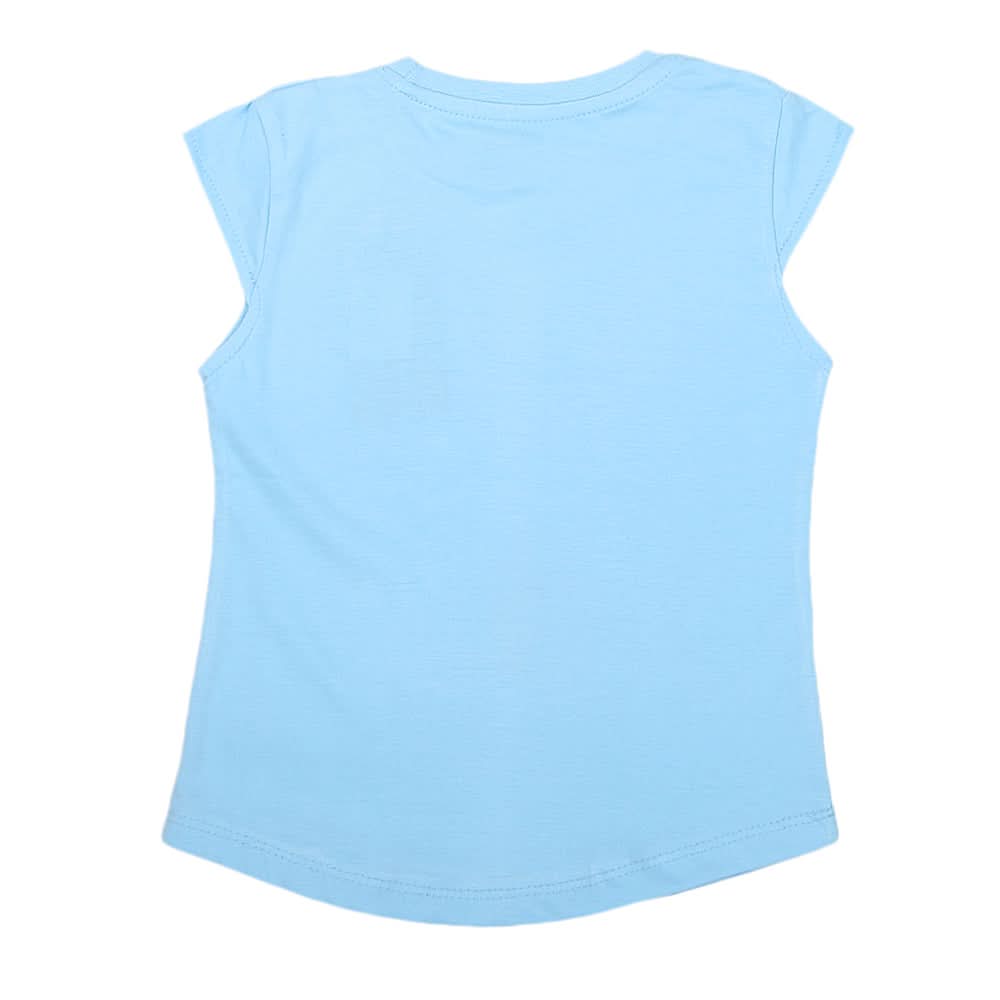 Girls Half Sleeves Printed T-Shirt 4707 16-24 - Blue, Kids, Girls T-Shirts, Chase Value, Chase Value