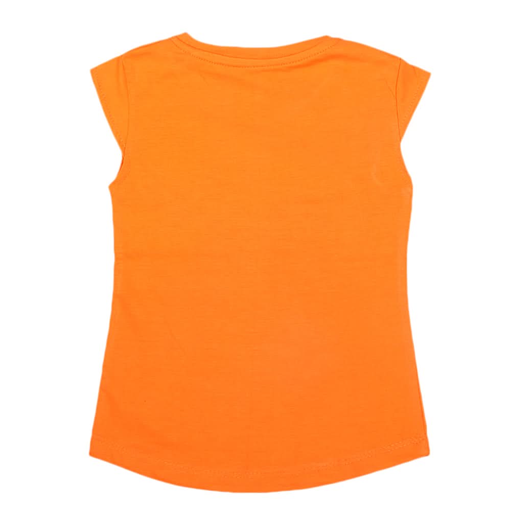 Girls Half Sleeves Printed T-Shirt 4705 16-24 - Orange, Kids, Girls T-Shirts, Chase Value, Chase Value