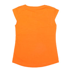 Girls Half Sleeves Printed T-Shirt 4705 16-24 - Orange, Kids, Girls T-Shirts, Chase Value, Chase Value