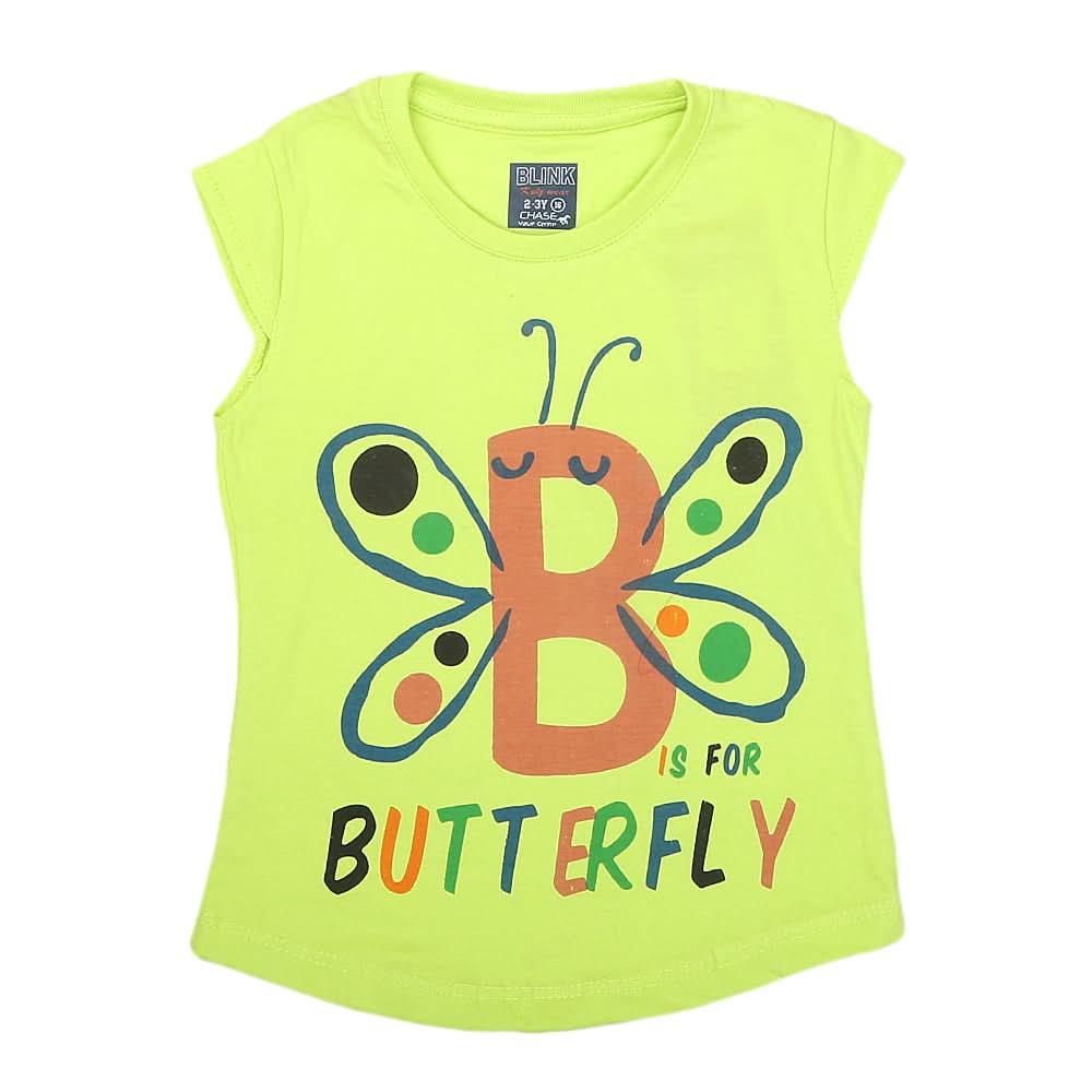 Girls Half Sleeves Printed T-Shirt 4708 16-24 - Green, Kids, Girls T-Shirts, Chase Value, Chase Value