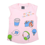 Girls Half Sleeves Printed T-Shirt 4709 16-24 - Light Pink, Kids, Girls T-Shirts, Chase Value, Chase Value