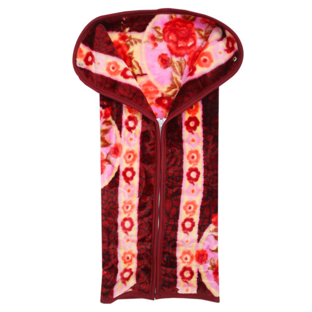 Newborn Kids Zipper Blanket - Maroon, Kids Blanket, Chase Value, Chase Value