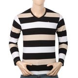 Men's Round Neck Yarn Dyed T-Shirt - Black, Men, T-Shirts And Polos, Chase Value, Chase Value
