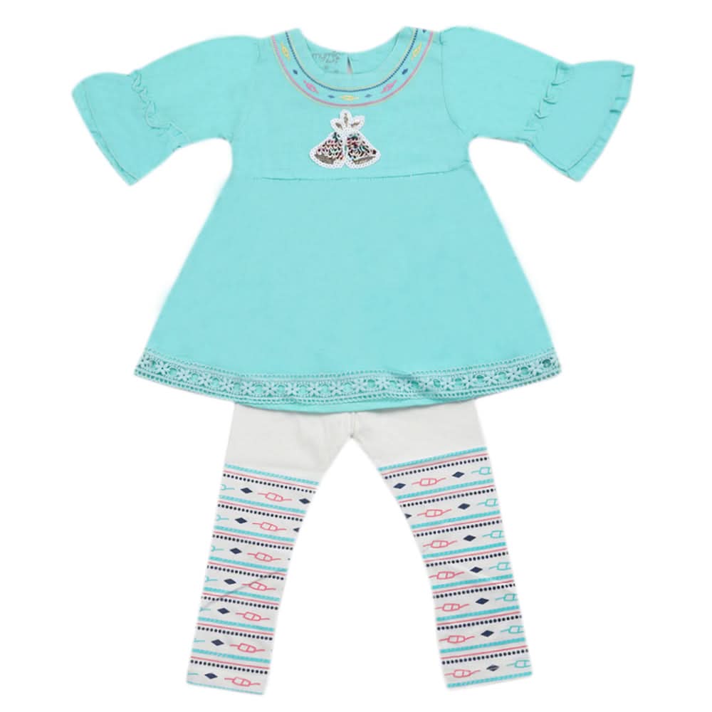 Girls Tights Suits - Sea Green, Kids, Girls Sets And Suits, Chase Value, Chase Value