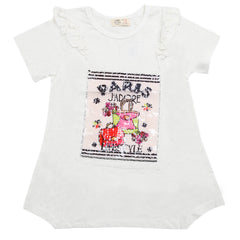 Girls Half Sleeves Fancy Top - White, Kids, Tops, Chase Value, Chase Value
