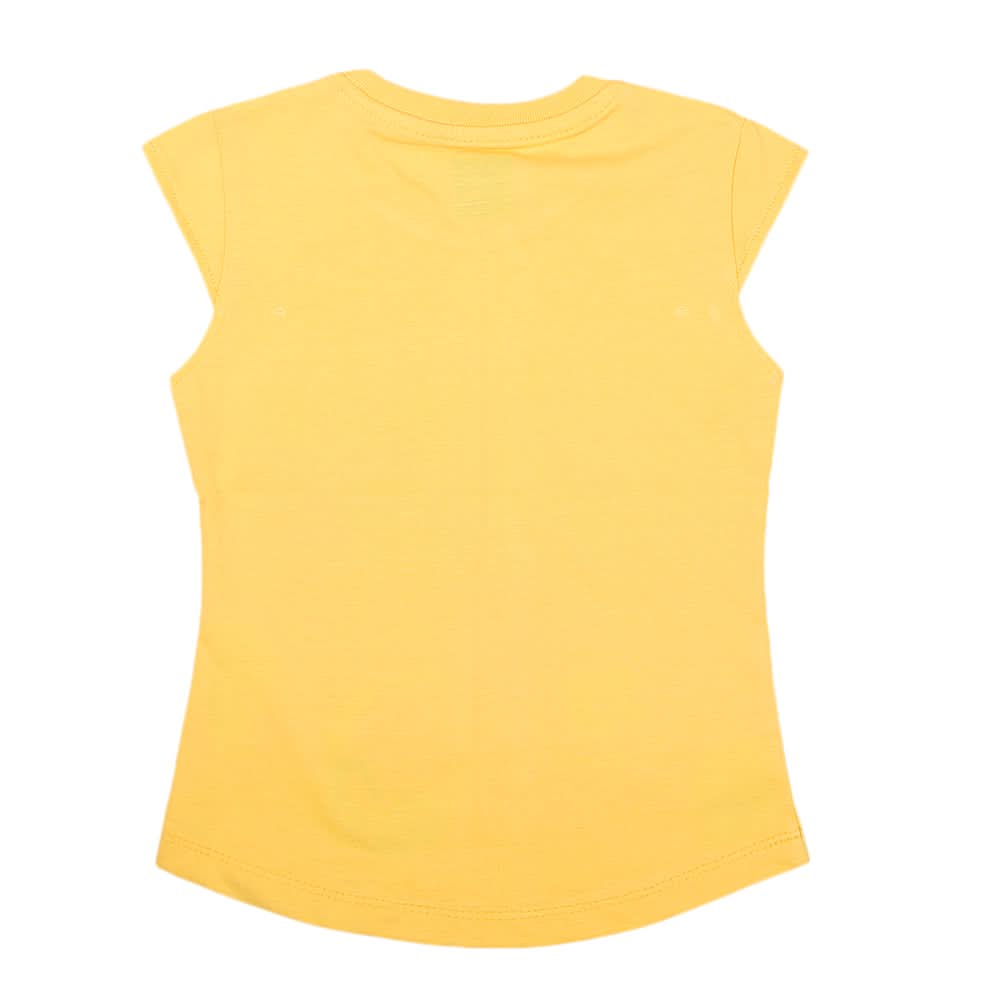 Girls Half Sleeves Printed T-Shirt 4709 16-24 - Yellow, Kids, Girls T-Shirts, Chase Value, Chase Value