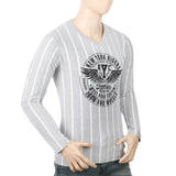 Men's Round Neck Yarn Dyed T-Shirt - Light Grey, Men, T-Shirts And Polos, Chase Value, Chase Value