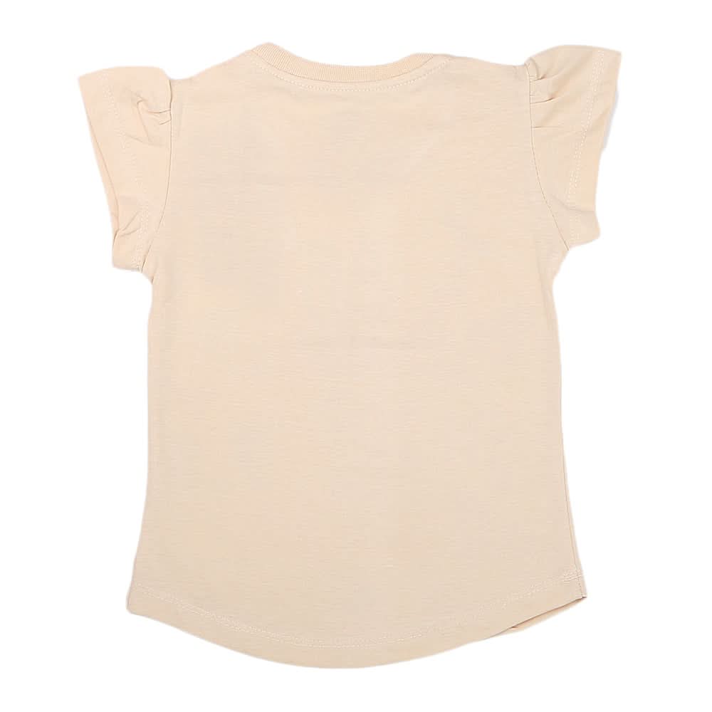 Girls Half Sleeves Printed T-Shirt - Fawn, Kids, Girls T-Shirts, Chase Value, Chase Value