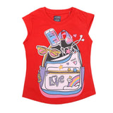 Girls Half Sleeves Printed T-Shirt 4710 16-24 - Red, Kids, Girls T-Shirts, Chase Value, Chase Value