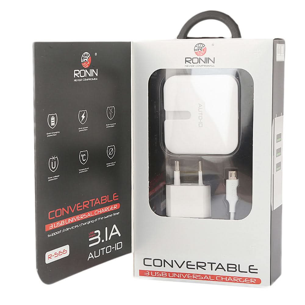 Ronin 3 USB Universal Charger + Cable (R-566), Electronics, Chase Value, Chase Value