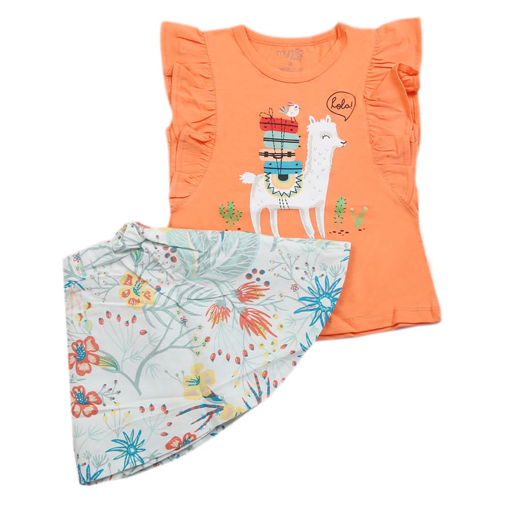 Girls Skirt Suit - Peach, Kids, Girls Sets And Suits, Chase Value, Chase Value