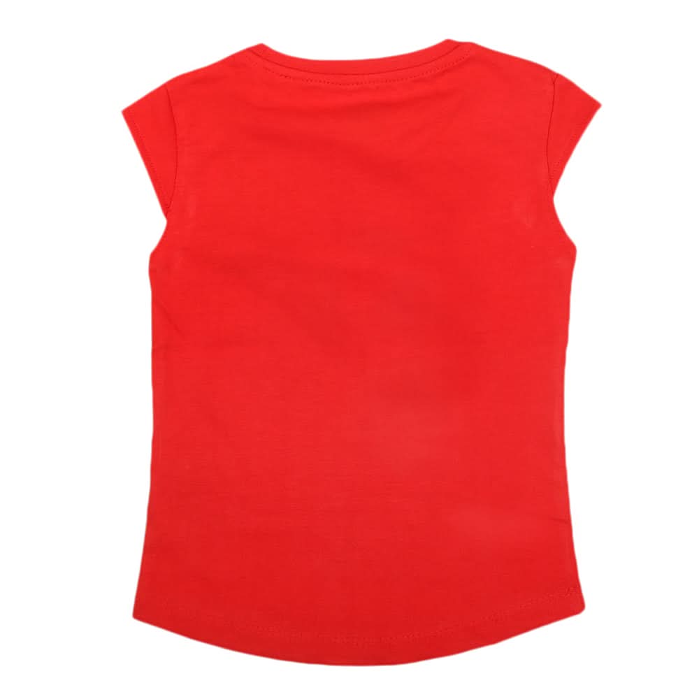 Girls Half Sleeves Printed T-Shirt 4709 16-24 - Red, Kids, Girls T-Shirts, Chase Value, Chase Value