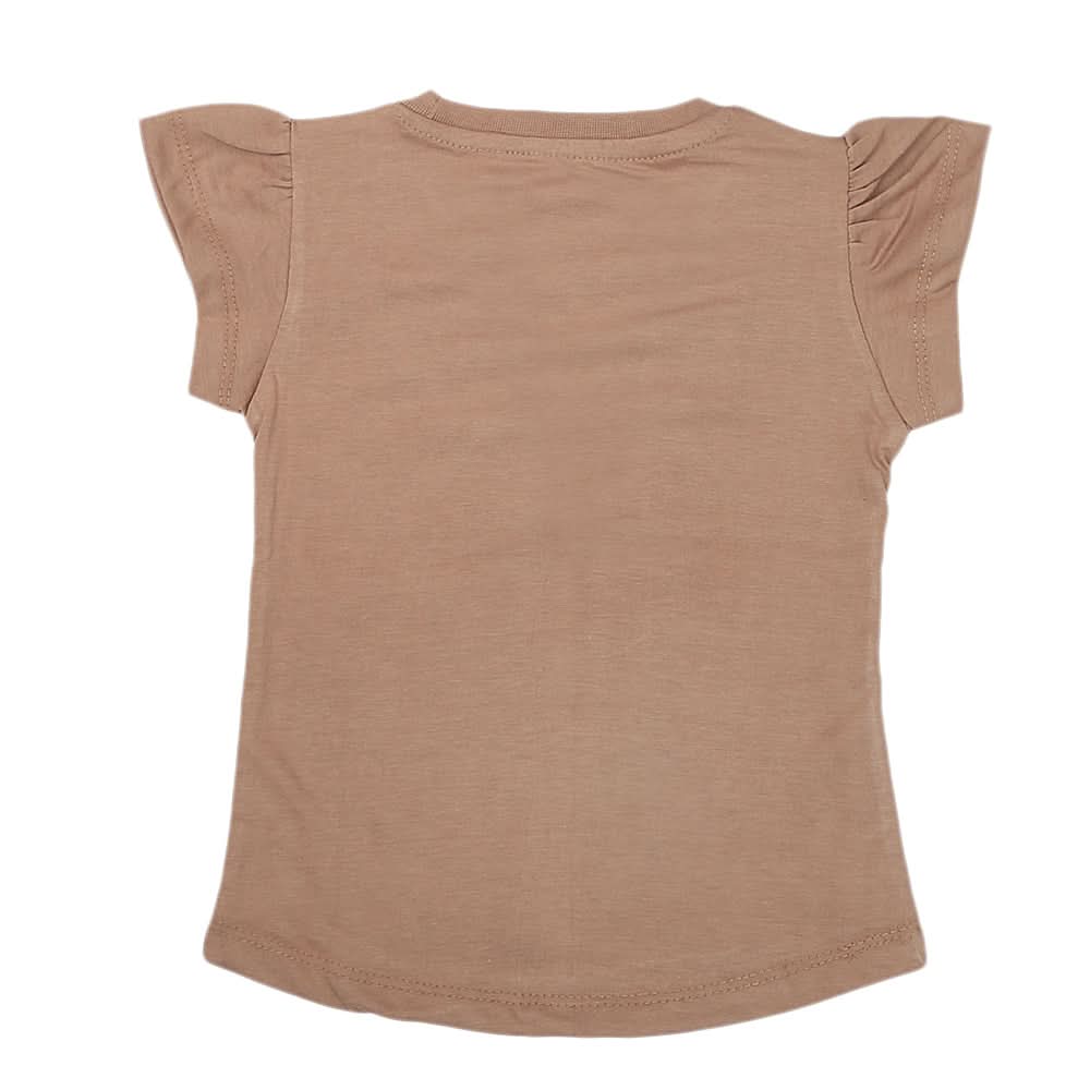 Girls Half Sleeves Printed T-Shirt - Brown, Kids, Girls T-Shirts, Chase Value, Chase Value