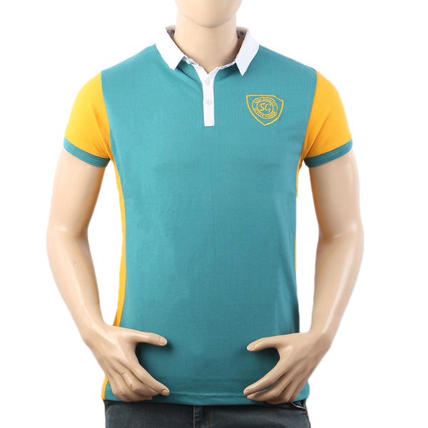 Men's Half Sleeves Polo T-Shirt - Steel Green, Men's T-Shirts & Polos, Chase Value, Chase Value