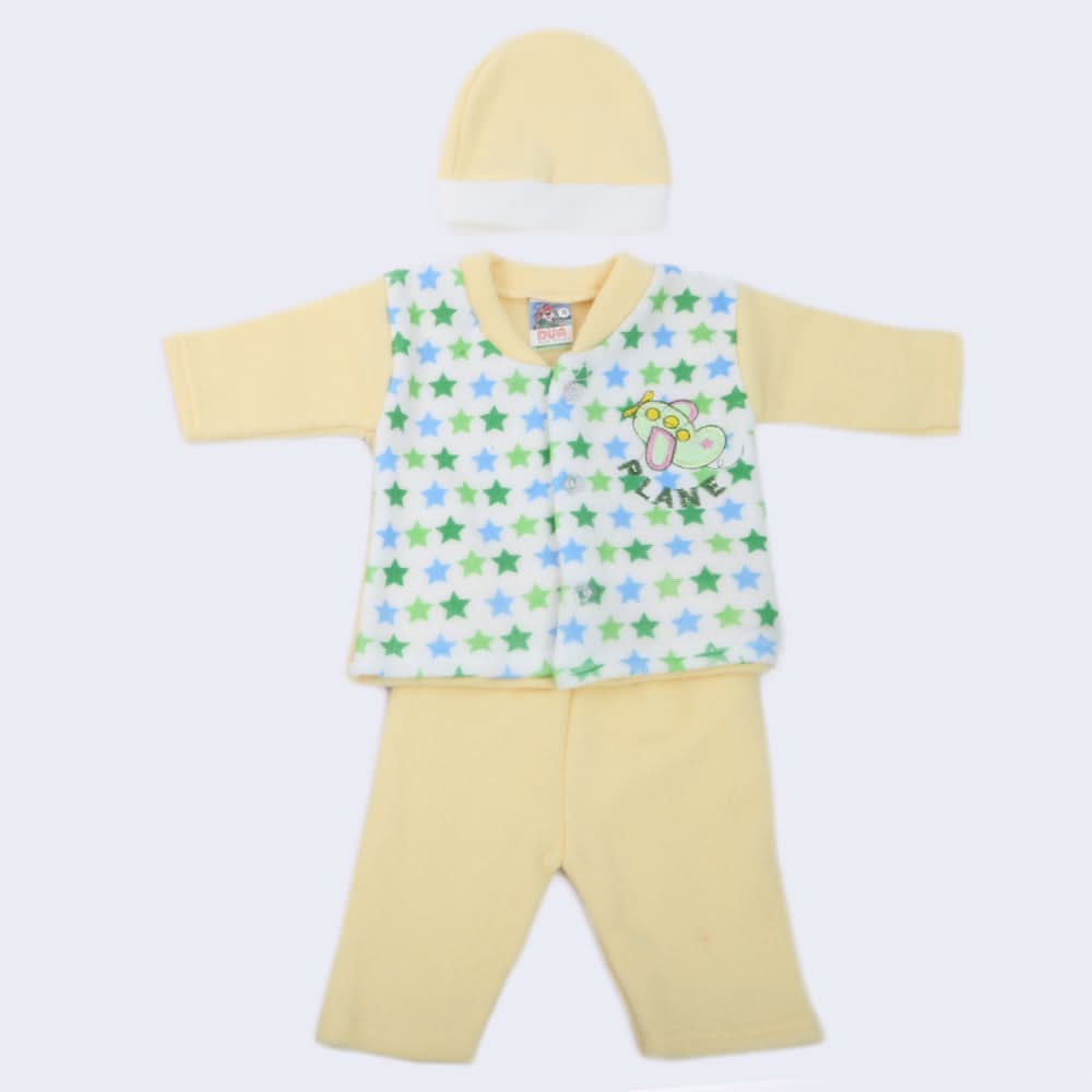 Newborn Boys Full Sleeves Polar Suit - Lemon, Kids, NB Boys Sets And Suits, Chase Value, Chase Value