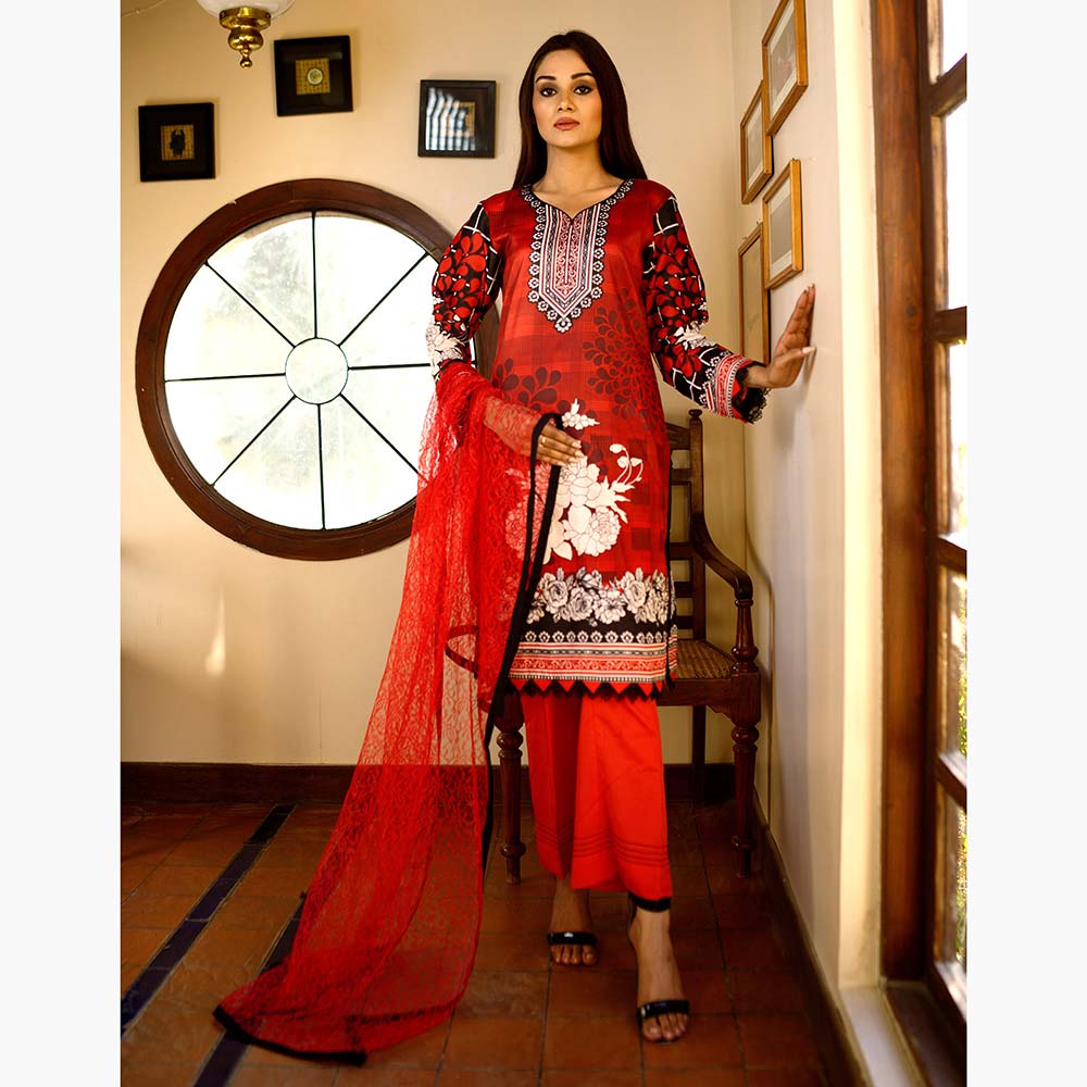 Malai Unstitched 3Pcs Suit - 1912, Women, 3Pcs Shalwar Suit, Chase Value, Chase Value