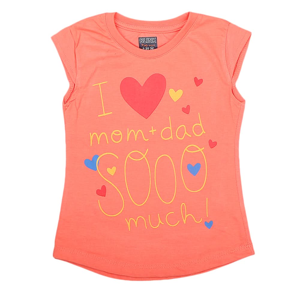 Girls Half Sleeves Printed T-Shirt 4707 16-24 - Pink, Kids, Girls T-Shirts, Chase Value, Chase Value