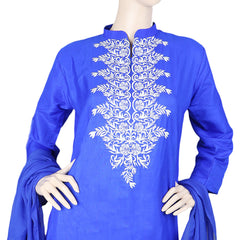 Eminent Fancy Embroidered 3 Piece Stitched Suit For Women - Royal Blue, Women, Shalwar Suits, Chase Value, Chase Value