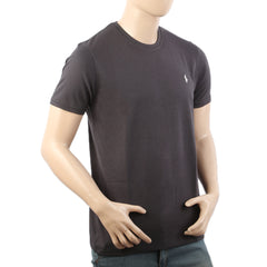 Men's Half Sleeves Round Neck Logo T-Shirt - Grey, Men's T-Shirts & Polos, Chase Value, Chase Value