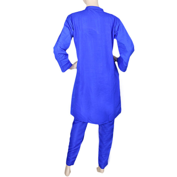 Eminent Fancy Embroidered 3 Piece Stitched Suit For Women - Royal Blue, Women, Shalwar Suits, Chase Value, Chase Value