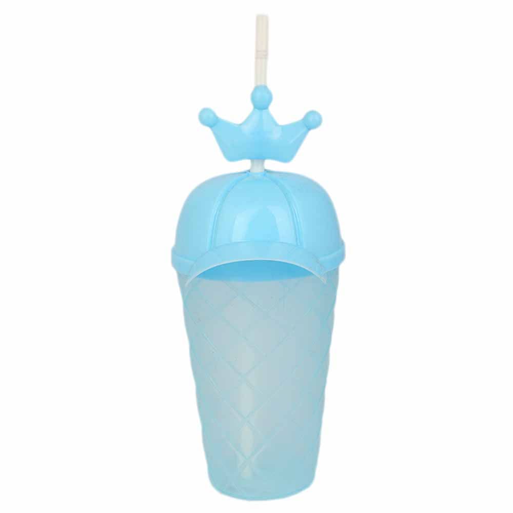 Fancy Crown Style Straw Glass - Blue, Home & Lifestyle, Glassware & Drinkware, Chase Value, Chase Value