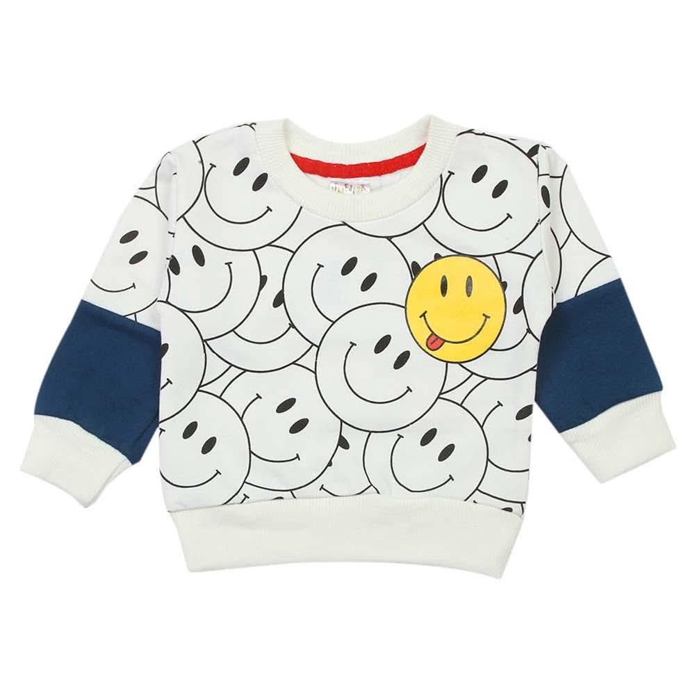 Newborn Boys Full Sleeves T-shirt - White, Newborn Boys Shirts & T-Shirts, Chase Value, Chase Value