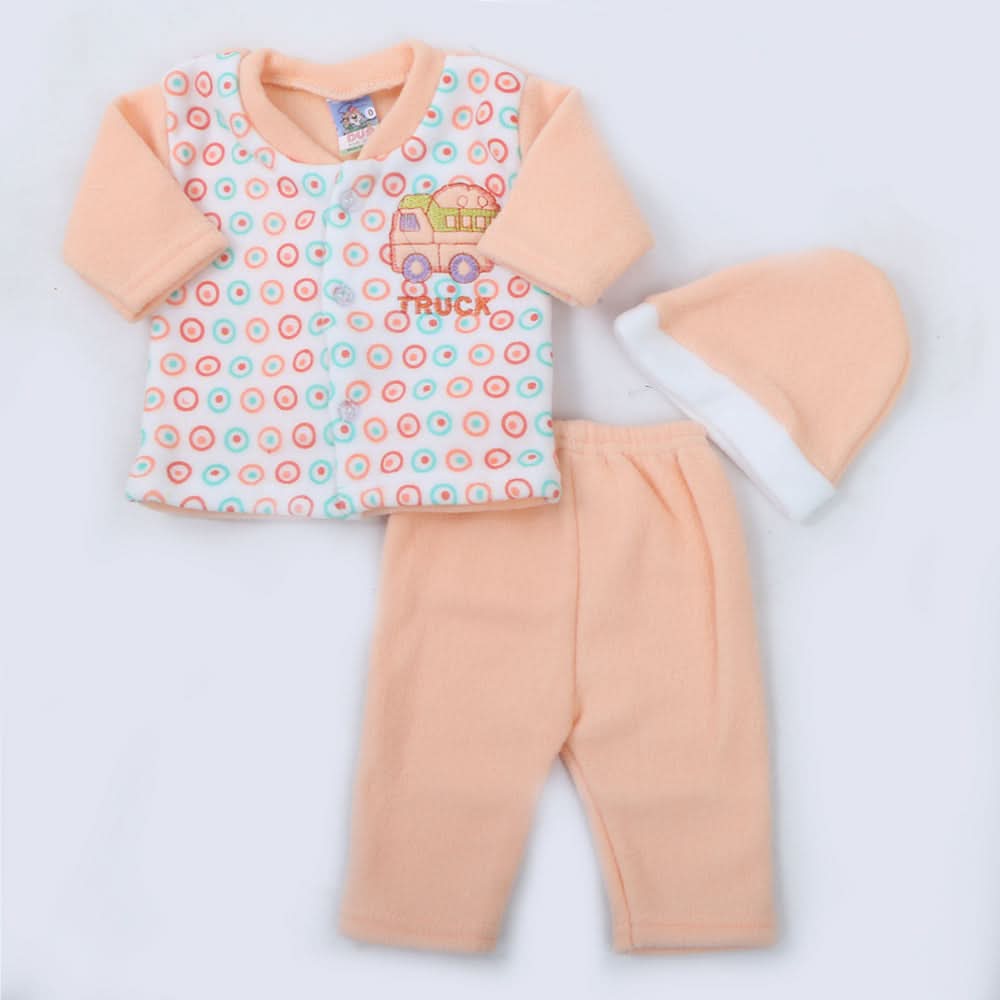 Newborn Boys Full Sleeves Polar Suit - Peach, Kids, NB Boys Sets And Suits, Chase Value, Chase Value