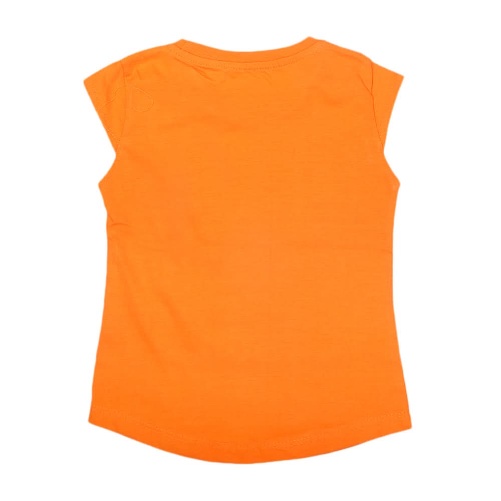Girls Half Sleeves Printed T-Shirt 4714 16-24 - Orange, Kids, Girls T-Shirts, Chase Value, Chase Value