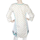 Women's Front Pippin Embroidered Kurti - White, Women, Ready Kurtis, Chase Value, Chase Value