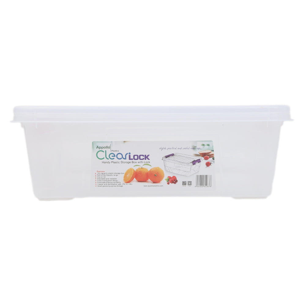 Clear Lock Storage box With Handle Lock Large 10Ltr - Purple, Home & Lifestyle, Storage Boxes, Chase Value, Chase Value