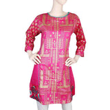 Women's Front Pippin Embroidered Kurti -Pink, Women, Ready Kurtis, Chase Value, Chase Value