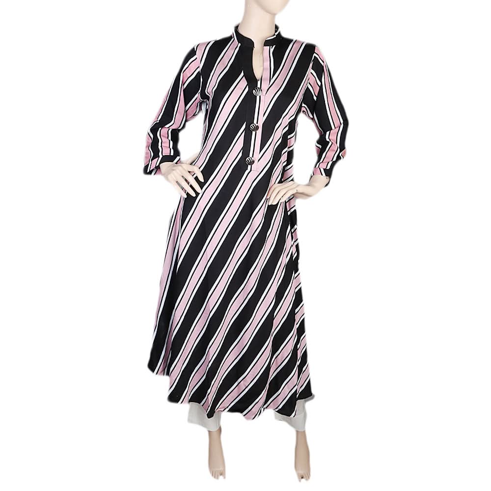 Women's Printed Full Sleeves Long Top - Black, Women, T-Shirts And Tops, Chase Value, Chase Value