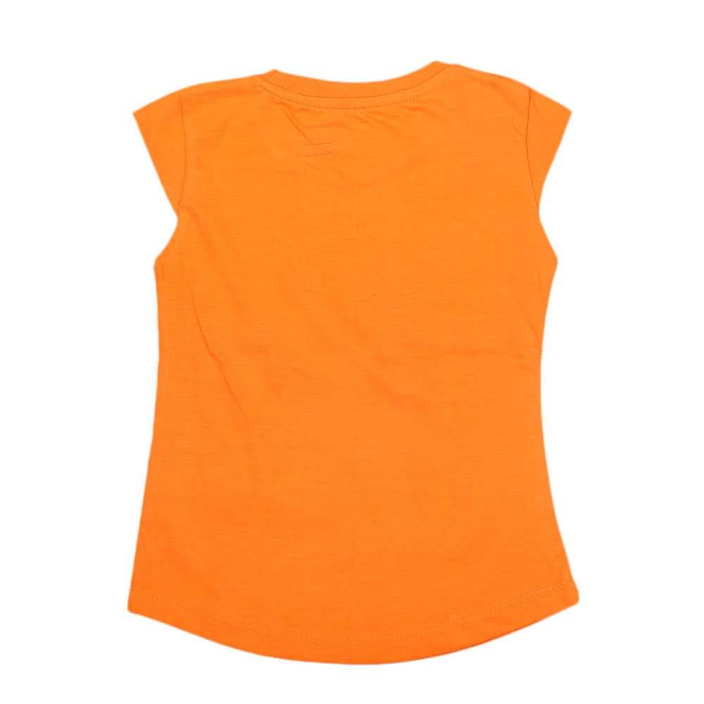 Girls Half Sleeves Printed T-Shirt 4712 16-24 - Orange, Kids, Girls T-Shirts, Chase Value, Chase Value