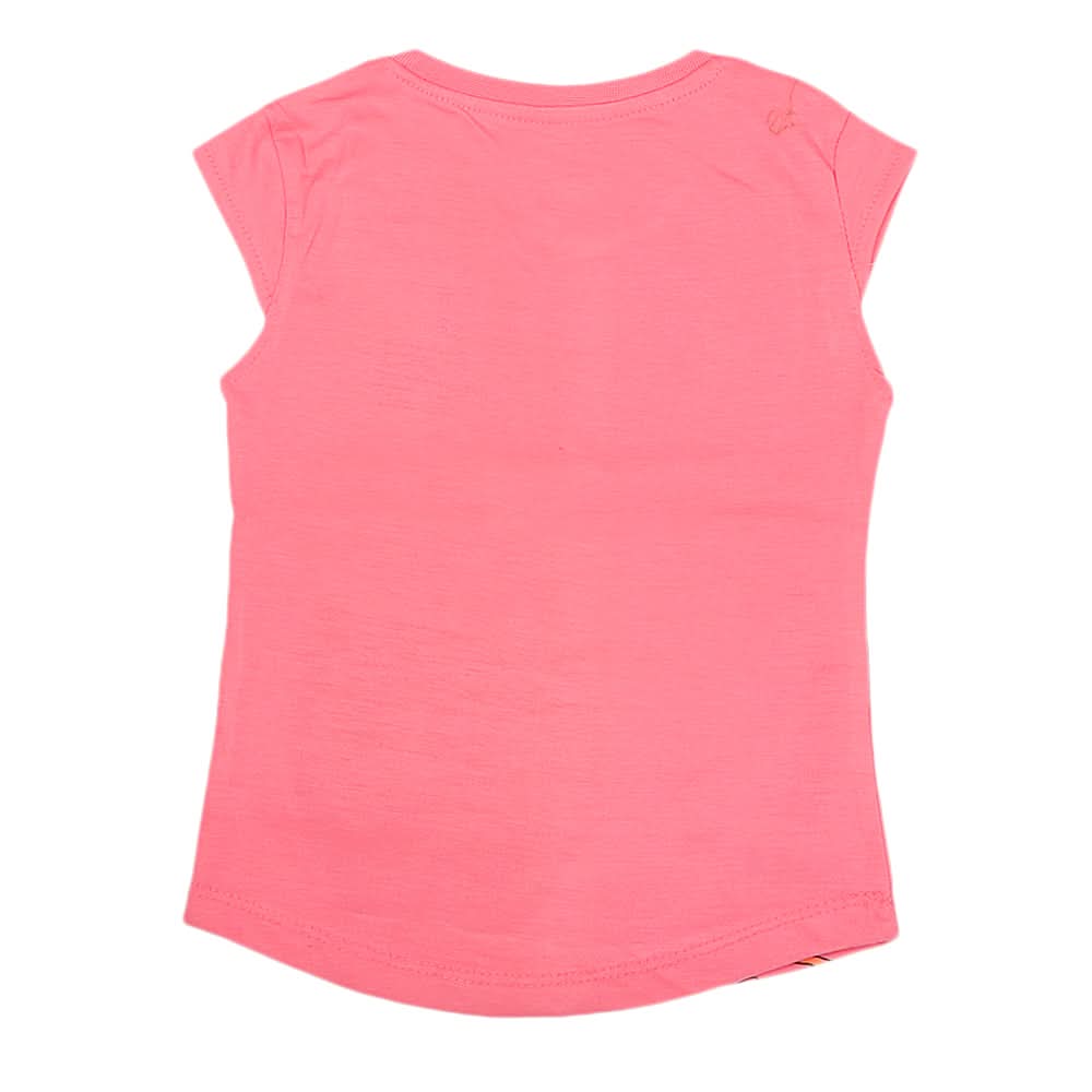 Girls Half Sleeves Printed T-Shirt 4711 16-24 - Pink, Kids, Girls T-Shirts, Chase Value, Chase Value