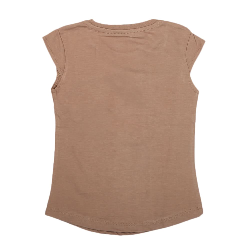 Girls Half Sleeves Printed T-Shirt 4708 16-24 - Brown, Kids, Girls T-Shirts, Chase Value, Chase Value