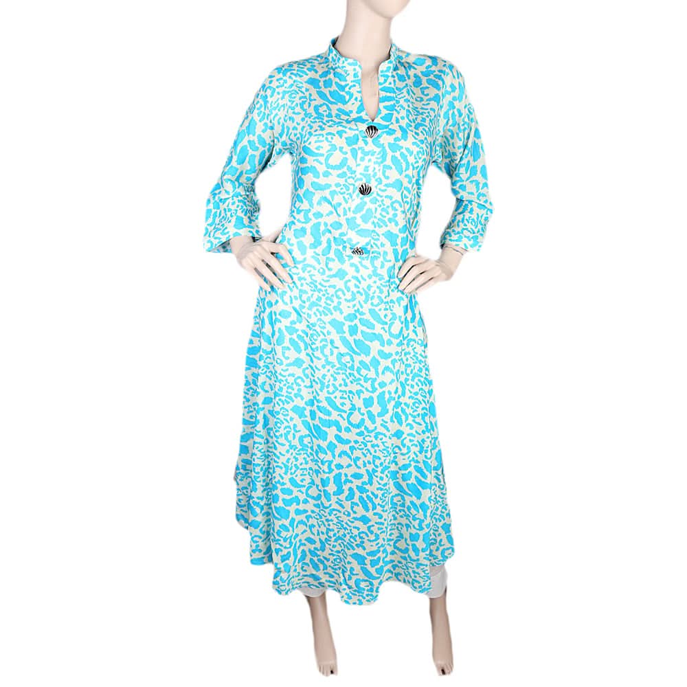 Women's Printed Full Sleeves Long Top - Blue, Women, T-Shirts And Tops, Chase Value, Chase Value