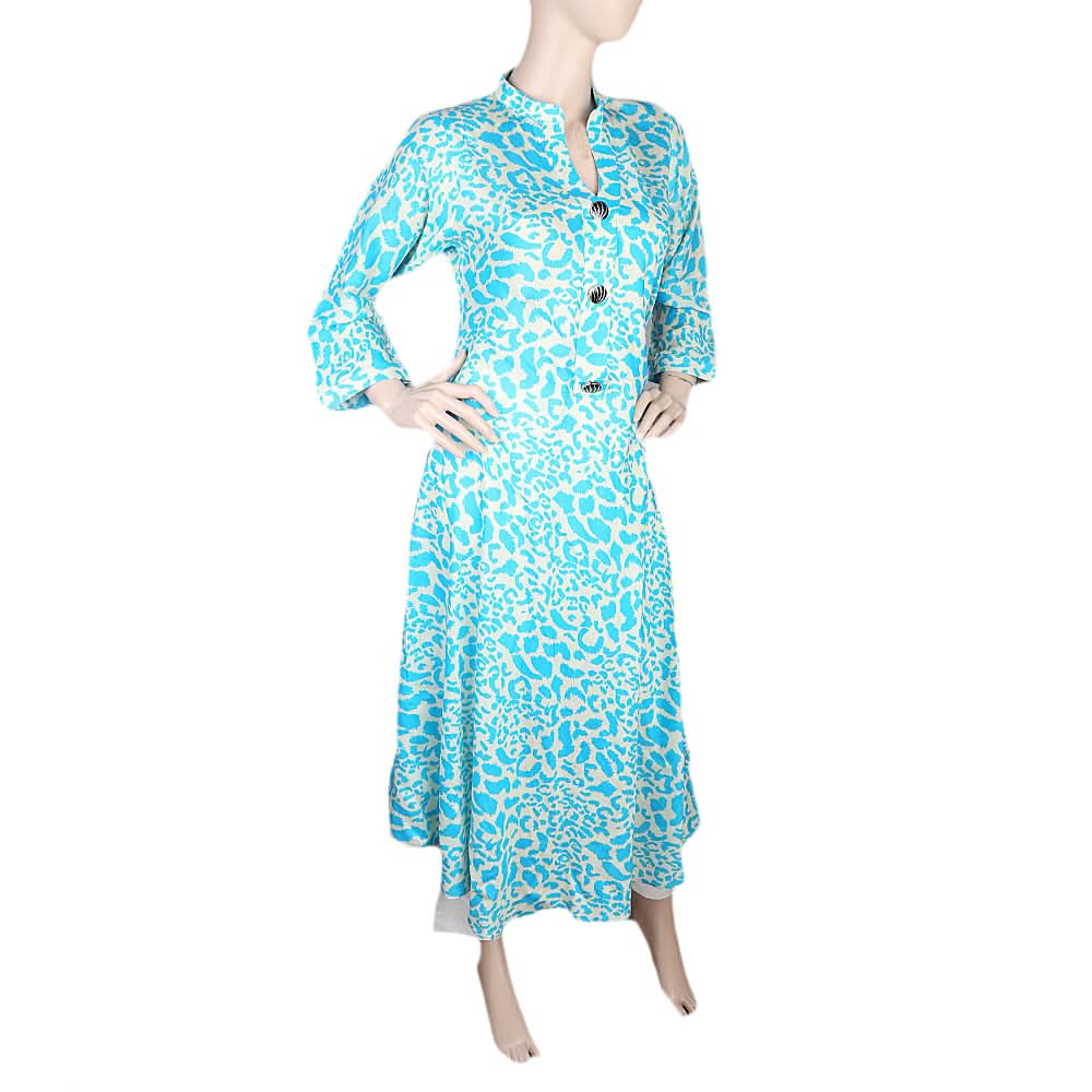 Women's Printed Full Sleeves Long Top - Blue, Women, T-Shirts And Tops, Chase Value, Chase Value