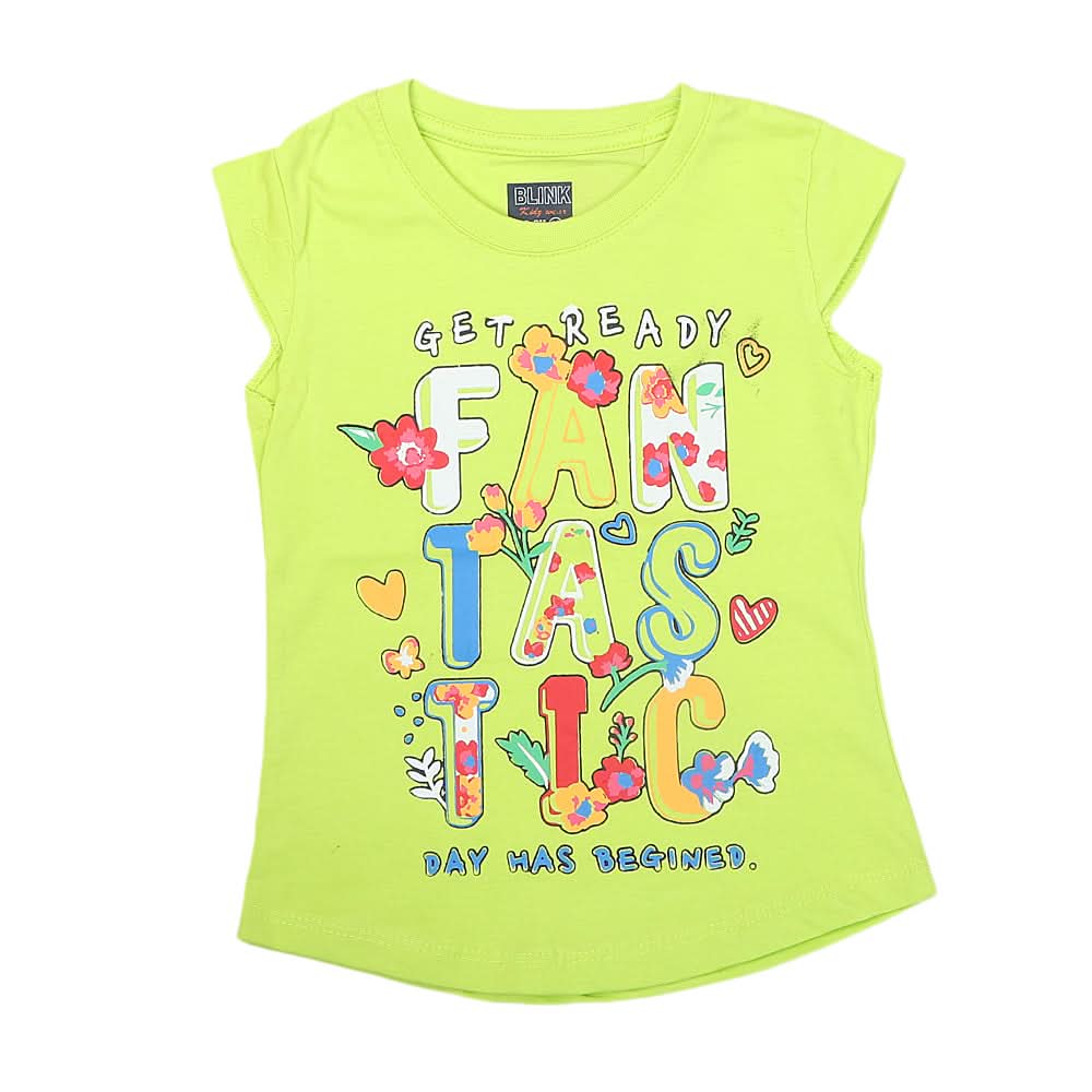 Girls Half Sleeves Printed T-Shirt 4712 16-24 - Green, Kids, Girls T-Shirts, Chase Value, Chase Value
