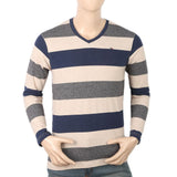Men's Round Neck Yarn Dyed T-Shirt - Navy Blue, Men, T-Shirts And Polos, Chase Value, Chase Value