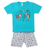 Boys Half Sleeves Short Suit - Steel Green, Kids, Boys Sets And Suits, Chase Value, Chase Value