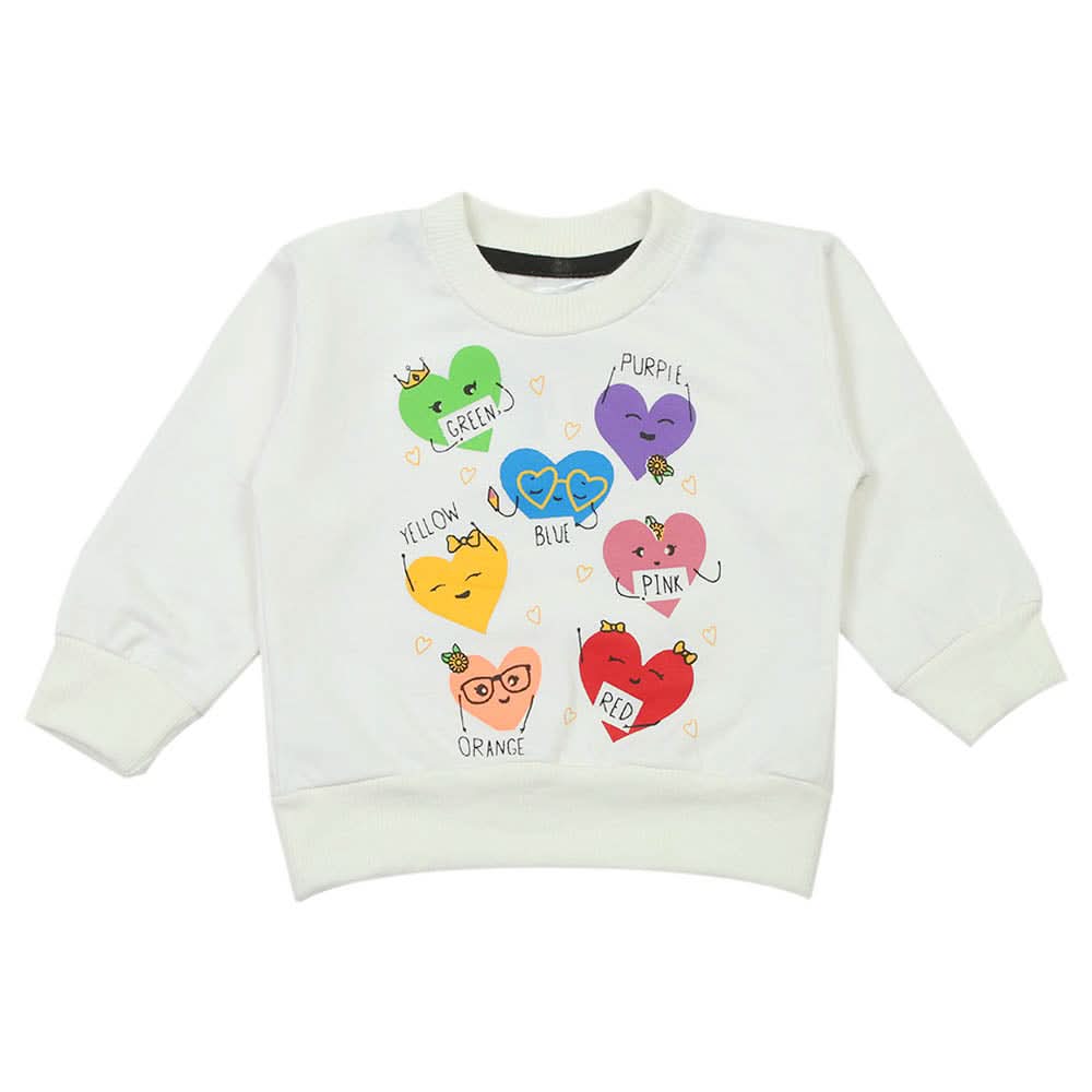 Newborn Girls Full Sleeves T-shirt - White, Newborn Girls T-Shirts, Chase Value, Chase Value